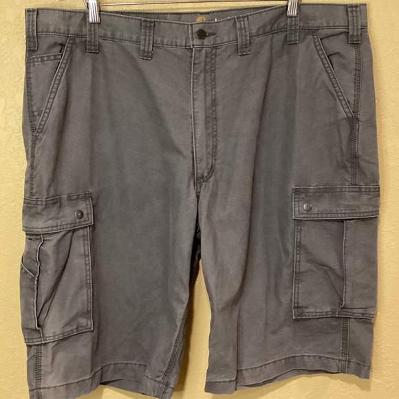 Carhartt Rugged Flex Shorts Men Size 44 Gray Canvas Relaxed Fit Work Shorts - Picture 1 of 6